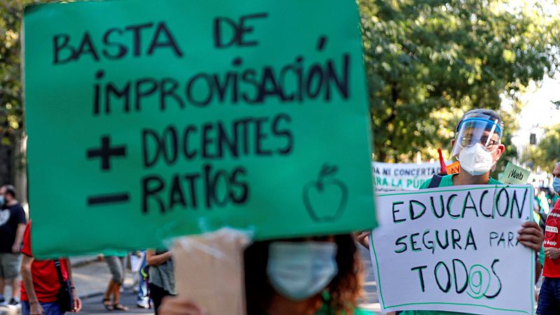 La 'Marea Verde' reclama en varias ciudades de España un inicio seguro del curso escolar