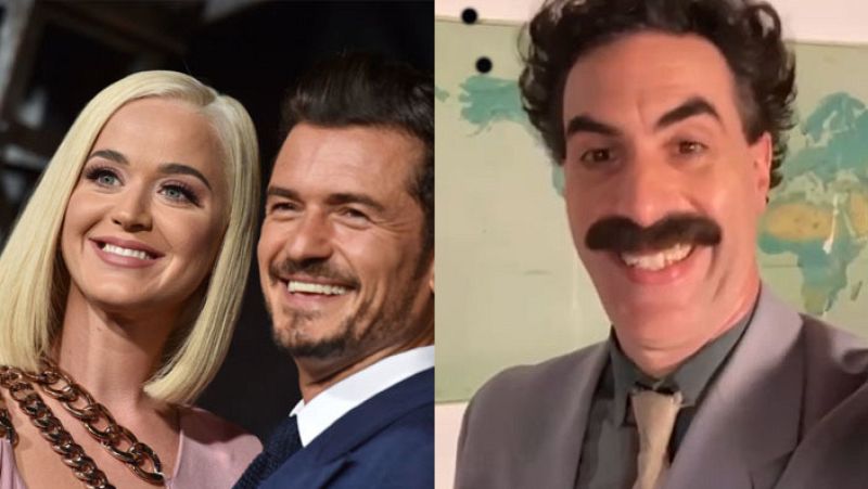 'Borat' felicita el cumpleaños a Katy Perry y bromea sobre el desnudo de Orlando Bloom