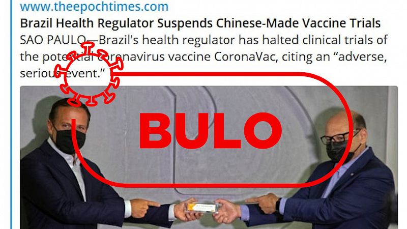 No, Brasil no ha suspendido la vacuna china por falta de seguridad, sus ensayos se han retomado
