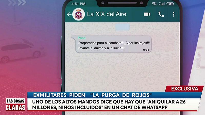 Un chat de militares retirados revela mensajes sobre purgas y golpes de Estado: "Hay que aniquilar a 26 millones"