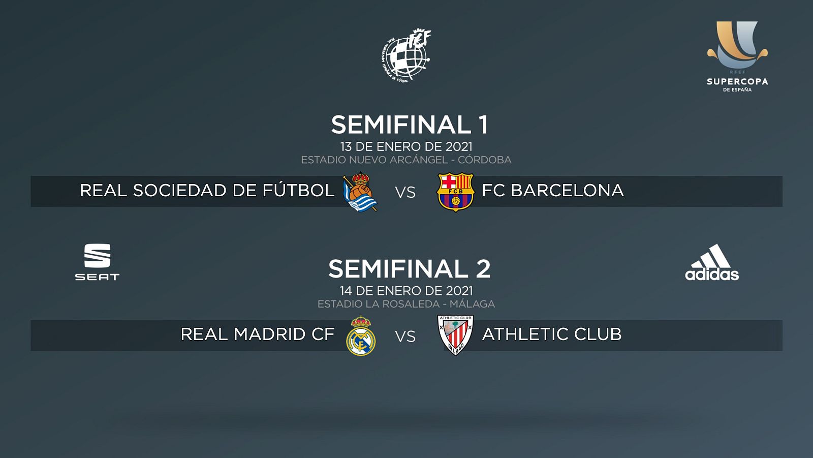 Supercopa | Real Sociedad-Barça y Madrid-Athletic - Fútbol | Ver