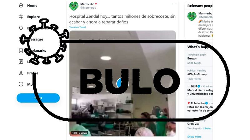 Estas goteras no son por la tormenta Filomena en el Hospital Zendal, sino del HUBU de Burgos