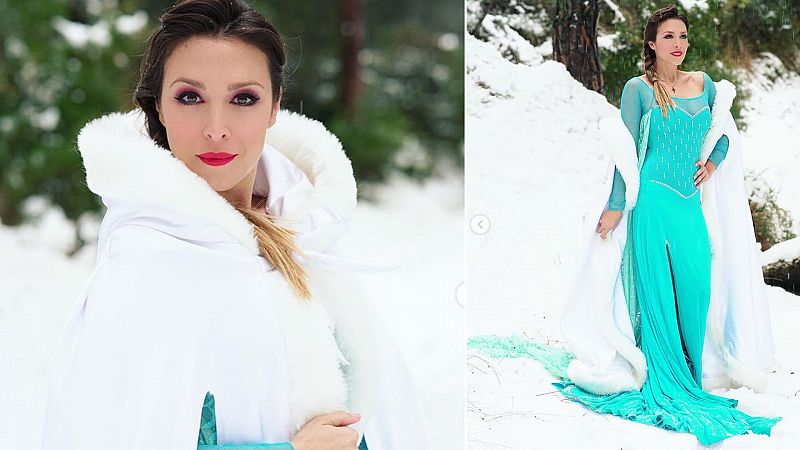Gisela por fin cumple su sueño: Nieve + vestido...¡Ya es Elsa de 'Frozen'!