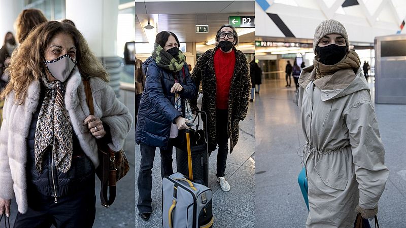 Chenoa, Lolita Flores, Mario Vaquerizo y Yolanda Ramos regresan a Madrid tras días atrapados por el temporal