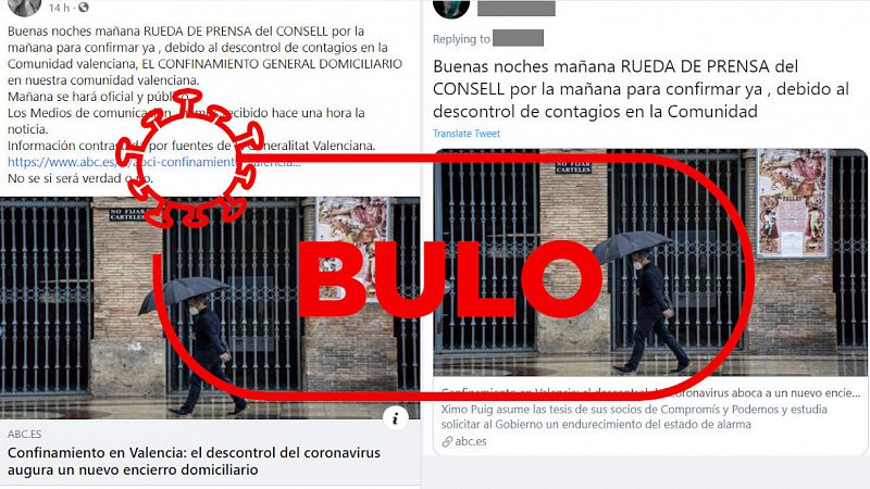Estos anuncios sobre confinamiento o cierre en las comunidades de Valencia y Madrid son falsos