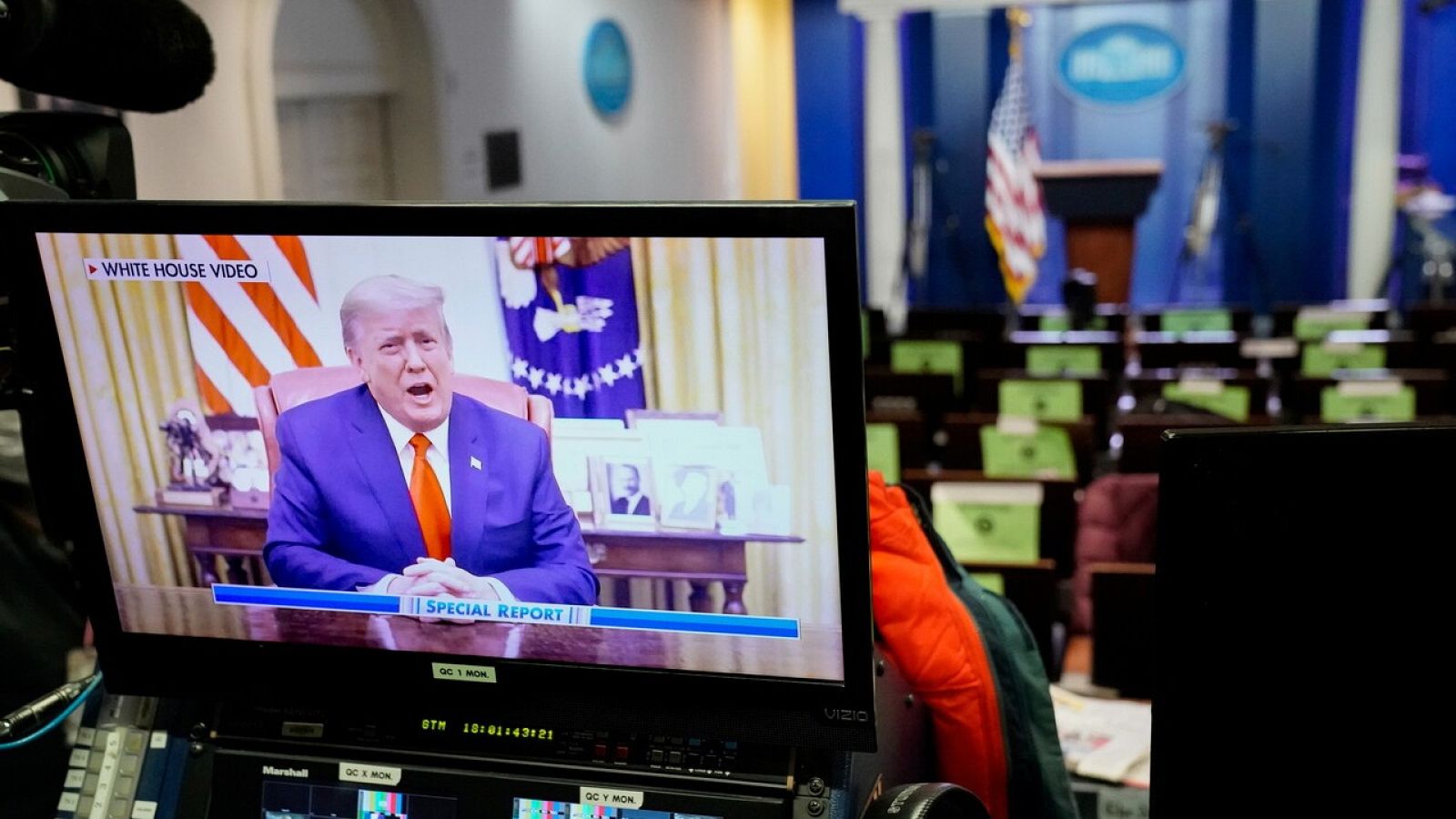 Donald Trump condena explcitamente el asalto al Capitolio y pide que no haya "violencia" en futuras manifestaciones