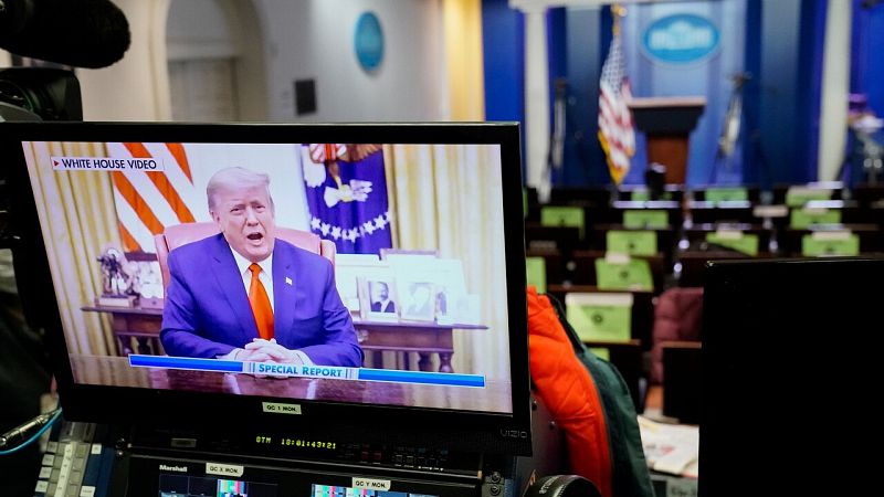 Donald Trump condena expl�citamente el asalto al Capitolio y pide que no haya "violencia" en futuras manifestaciones