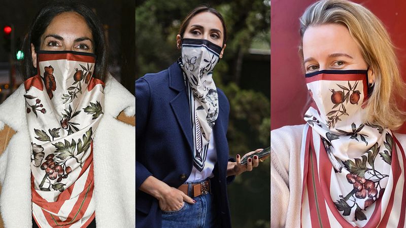 Eugenia Silva, Tamara Falcó, Carolina Adriana Herrera... Las celebs adoran el 'pañuelo mascarilla'