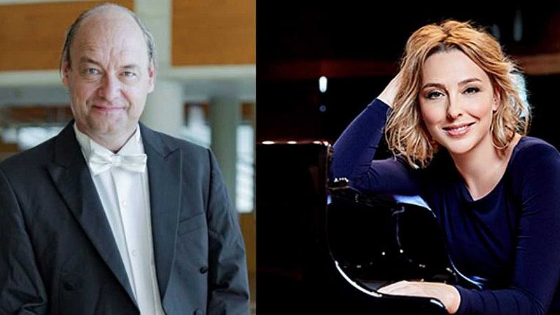 El director Jan Willem de Vriend y la pianista Judith Jáuregui, esta semana con la Orquesta RTVE