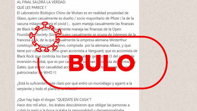 No, Glaxo no es la propietaria del Instituto de Virología de Wuhan ni de Pfizer