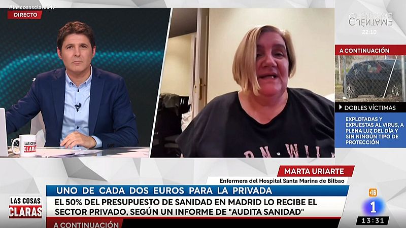 Marta Uriarte, enfermera, sobre los negacionistas: "Son unos aborregados, siguen a tres o cuatro que se llevan la pasta"