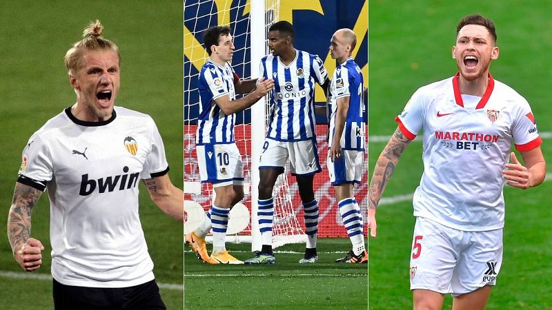 El Sevilla acecha a Madrid y Barça; Real y Villarreal emocionan los puestos europeos y el Valencia coge aire