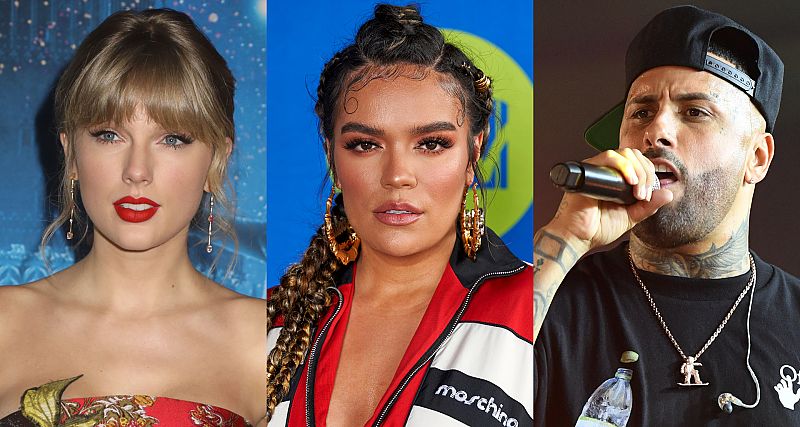 Taylor Swift, Karol G con J Balvin y Anuel AA o Nicky Jam junto a Romeo Santos, entre las novedades de la semana