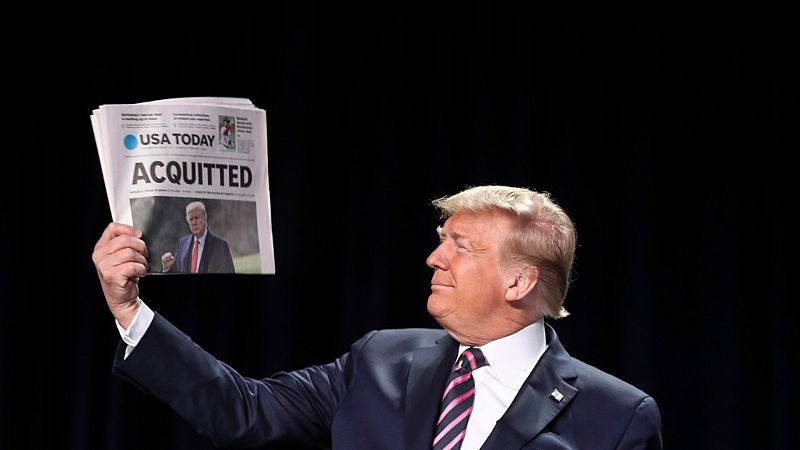 Trump aplaude su absolución en el juicio político y avisa de que su movimiento "acaba de empezar"