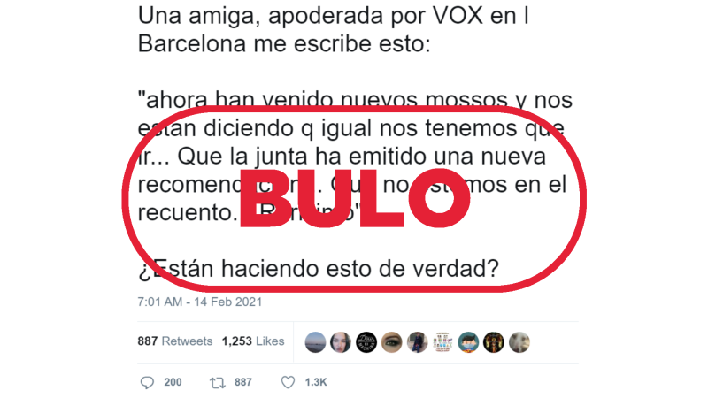 No, la Junta Electoral no impide a los apoderados de Vox estar en el recuento