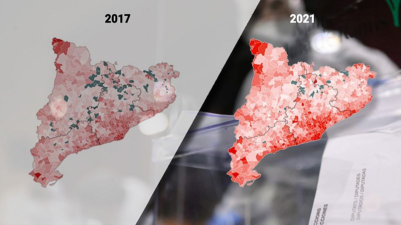 Los mapas por municipios: el PSC recupera el 'cinturn rojo' y Vox gana al PP en tres de cada cuatro localidades