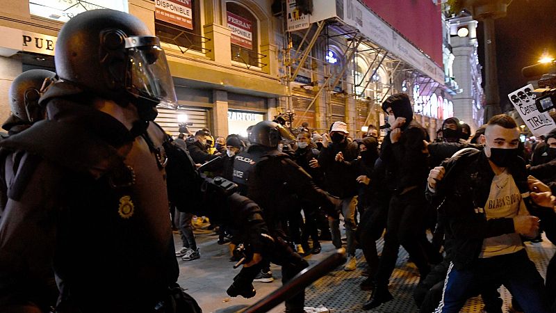 Libertad para 13 detenidos en los altercados en Madrid durante la protesta por Hasel