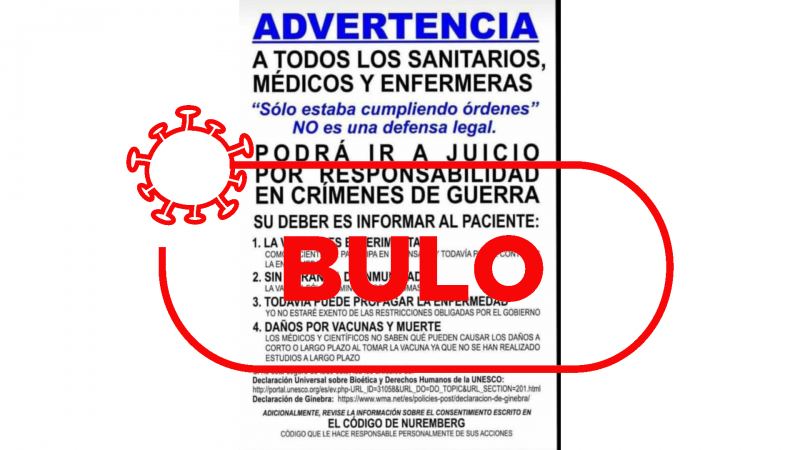 No, la vacunación no llevará a los sanitarios a juicio por crímenes de guerra