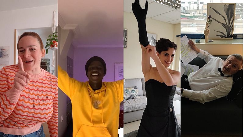 Los actores de la serie celebran el día de Andalucía en el plató