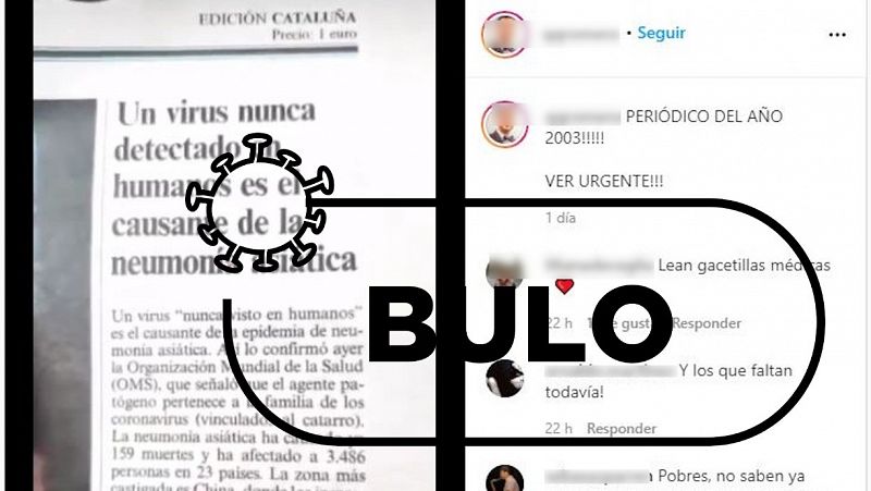 No, este periódico de 2003 no se refiere al mismo coronavirus de la COVID-19