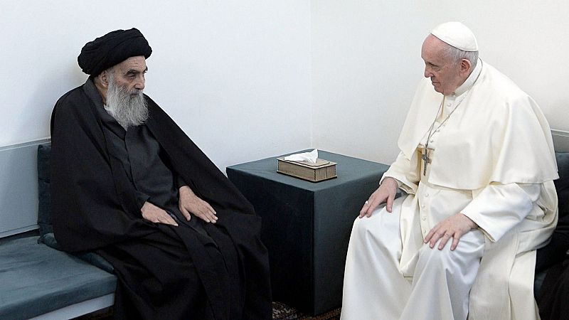 El papa Francisco mantiene un encuentro histórico con el ayatolá Al Sistani en Nayaf