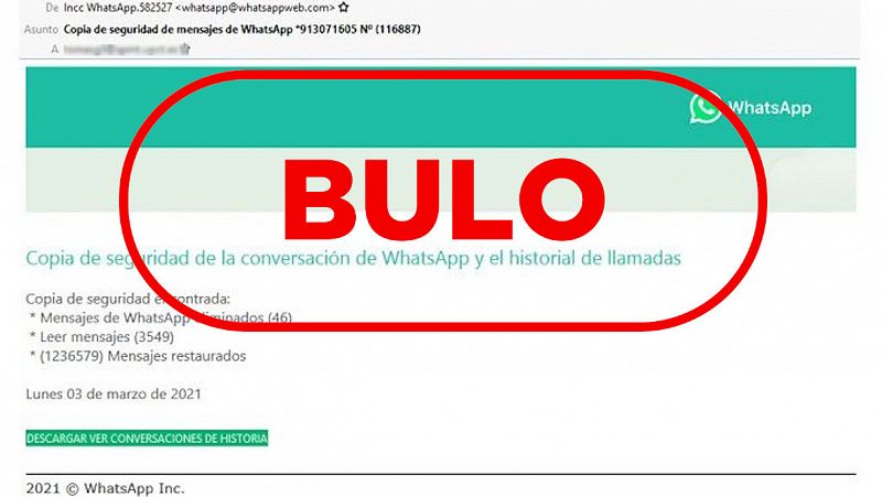 Ni WhatsApp ni WeTransfer te piden por correo electrónico que pulses en el enlace, es un troyano