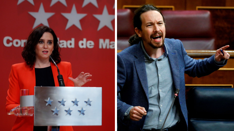 Ayuso e Iglesias, duelo ideológico de alta tensión que polariza las elecciones del 4M