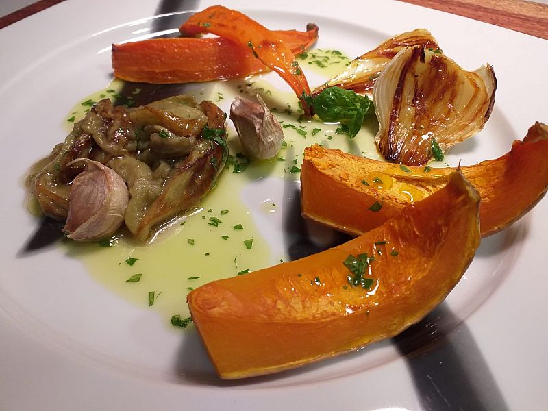 Receta de asado de hortalizas con vinagreta de menta