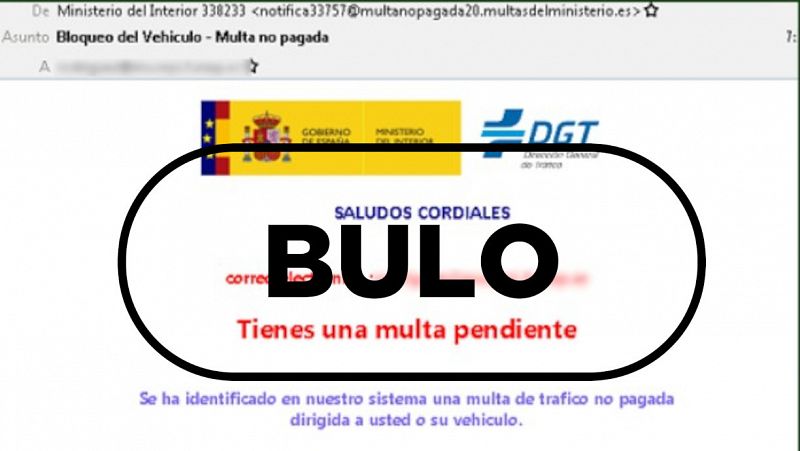 El supuesto correo de la DGT sobre "bloqueo del vehículo-multa no pagada" es un fraude