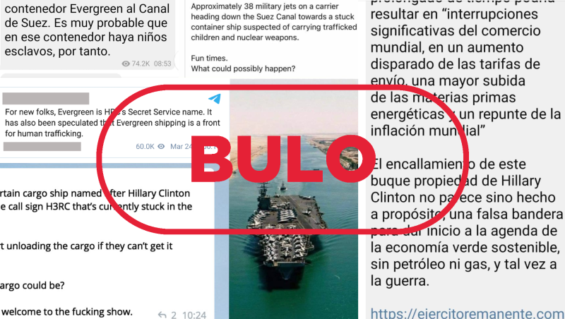 Bulos conspirativos que Qanon impulsa sobre el barco de Suez