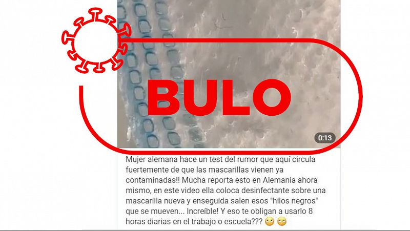 No, no hay mascarillas contaminadas con "hilos negros que se mueven" o larvas