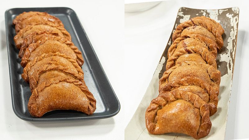 Empanadillas integrales de pisto con atún y manzana con nueces