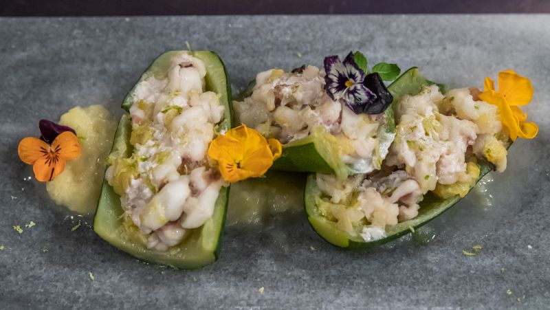 Receta de Calabacín relleno de rape de Toni, aspirante de MasterChef 9
