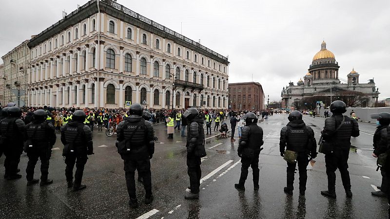 Varios miles de personas protestan en Moscú para exigir la liberación de Navalny