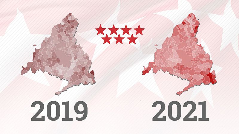 Los mapas por municipios: de la hegemona del PP a la disputa por la segunda plaza de PSOE y Ms Madrid