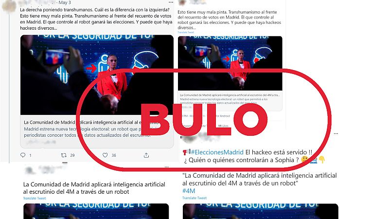 La robot Sophia no ha intervenido en el recuento electoral en Madrid