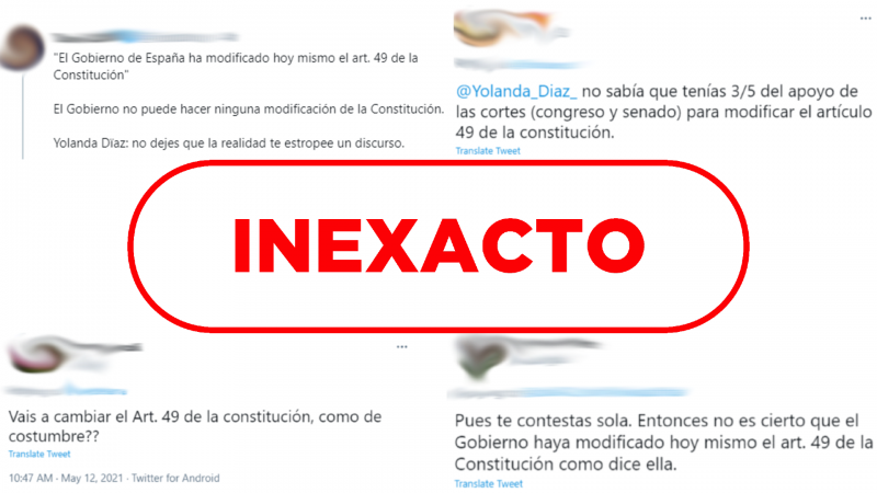 El Gobierno no puede modificar un artículo de la Constitución, lo hacen el Congreso y el Senado