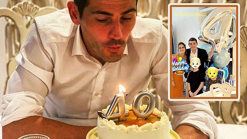 Iker Casillas sopla las velas con Sara Carbonero y sus hijos mientras la prensa habla de reconciliación