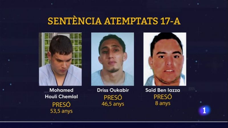 Condemnats a penes de fins a 53 anys de presó als tres acusats del 17-A