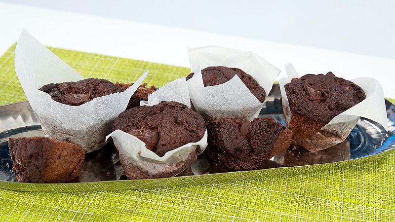 Muffins de plátano y cacao