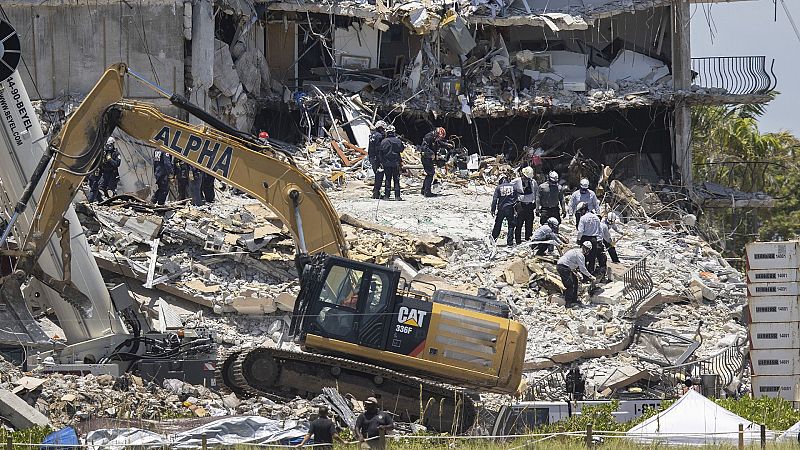 Aumentan a nueve los fallecidos por el derrumbe de un edificio en Miami y aún hay más de 150 desaparecidos