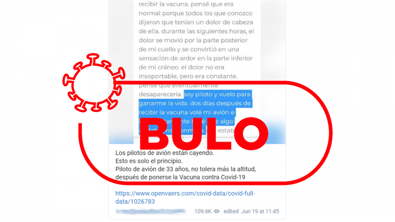 Los pilotos de avión no están cayendo por una reacción a la vacuna de la COVID-19