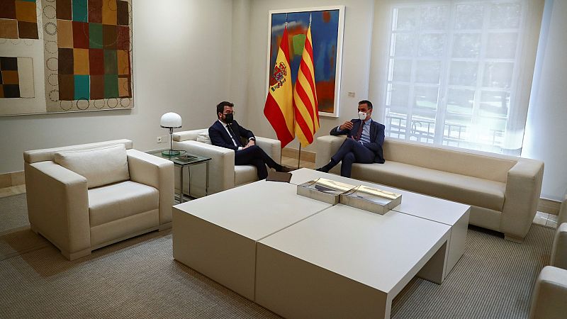 Sánchez y Aragonès se reúnen en La Moncloa en su primer encuentro oficial tras los indultos