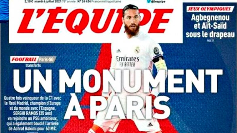 Sergio Ramos, en París para firmar su contrato con el PSG