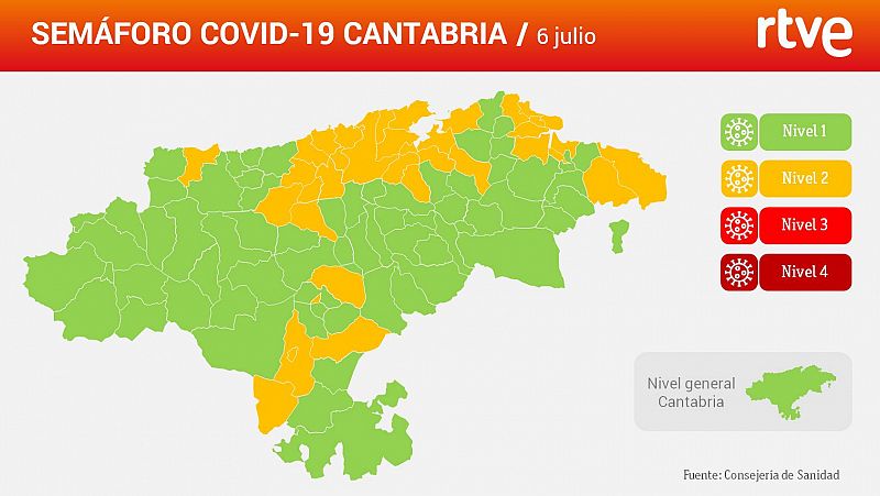 Cantabria sitúa a 36 municipios en riesgo medio