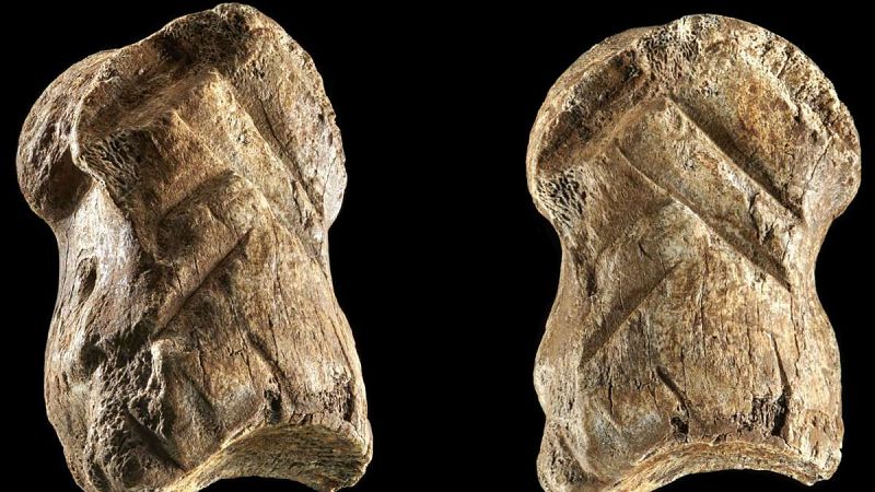 Un hueso tallado hace 51.000 años revela que los neandertales también tenían capacidad simbólica