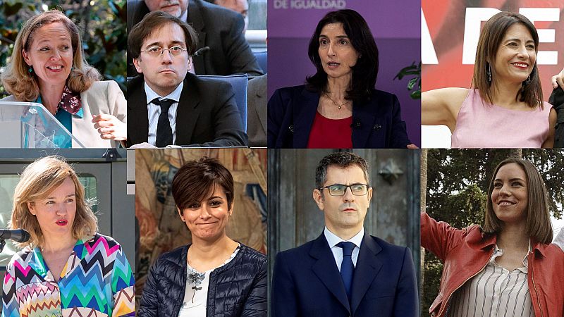 Nuevos ministros: Félix Bolaños, Pilar Llop, Isabel Rodríguez, Raquel Sánchez, Diana Morant, Pilar Alegría y José Manuel Albares