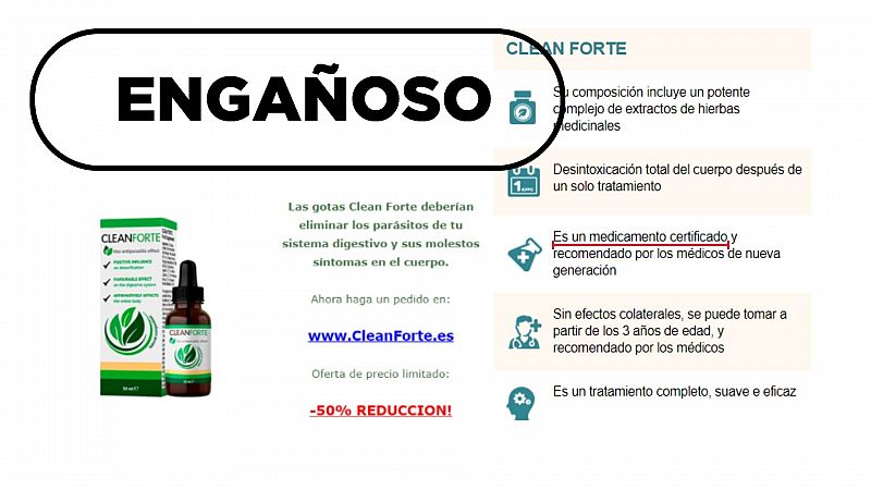 Clean Forte: no está autorizado como medicamento y hay dudas sobre su eficacia