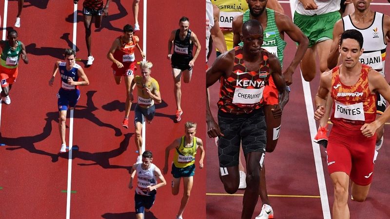 Adel Mechaal e Ignacio Fontes suean con todo en la final de 1.500m de Tokyo 2020