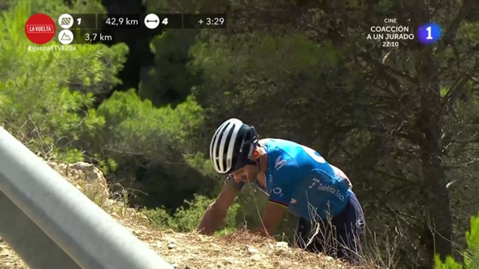 Vuelta a España | Valverde sufre una dura caída en pleno ataque en la séptima etapa -- ver ahora